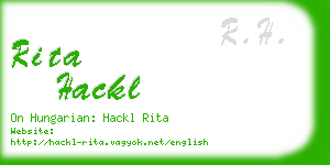 rita hackl business card